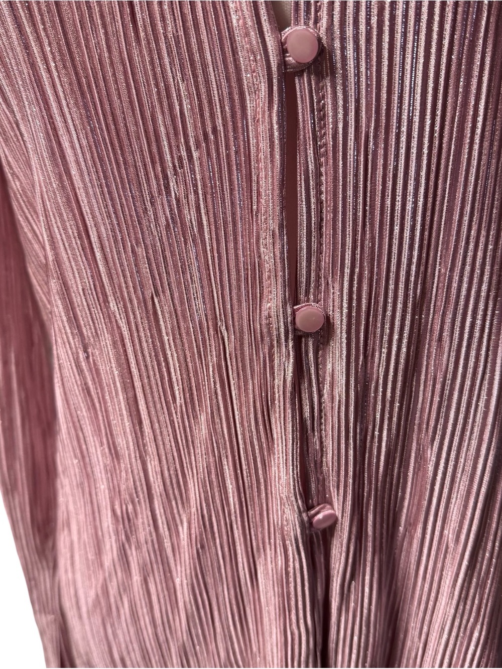 Sabina Musayev Rigel Pleated Blouse Pink Rose Metallic Shimmer Sz Small NWT New - Picture 4 of 16